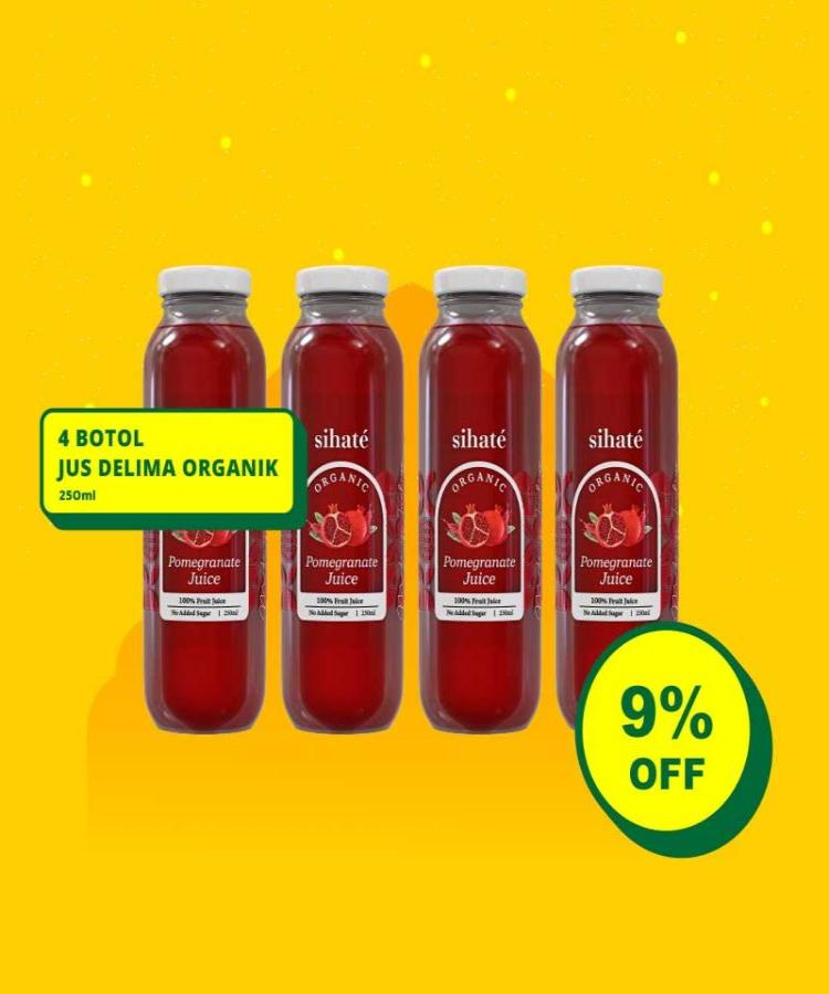 Premium Pomegranate Juice (Organic)-Box Of 4 Bottle